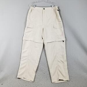 Reel Legends Pants Mens XL Beige Nylon Convertible Cargo Fishing Hiking